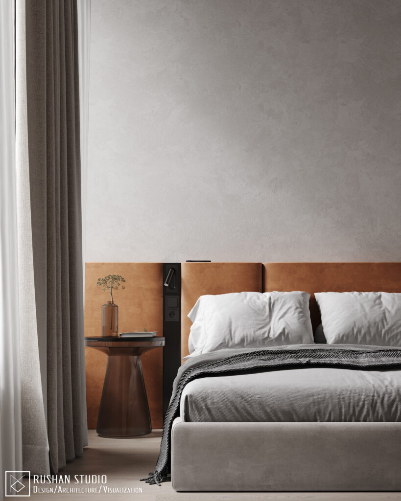 LVL compact interior by Rushan Studio with clean surfaces, black details and functional storage
