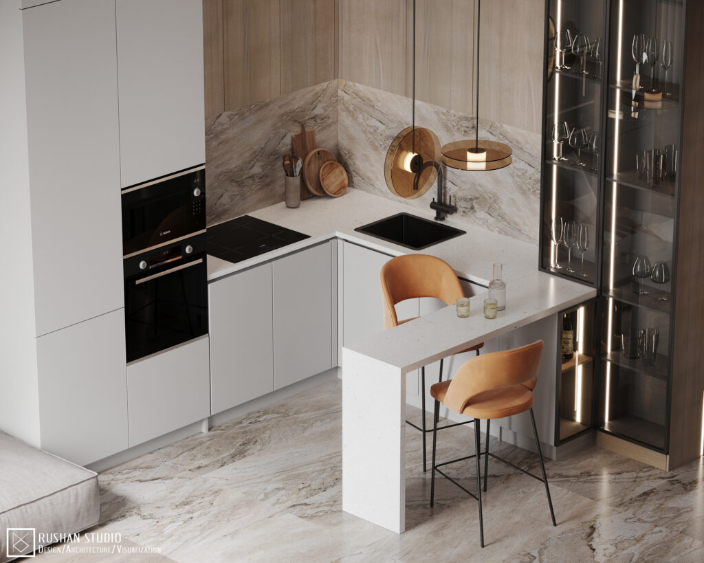 LVL small residence project image with neutral palette, cozy mood and efficient space planning