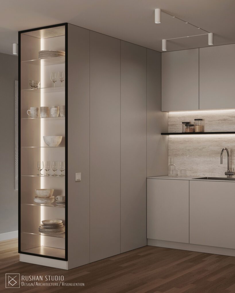 VNN compact interior with light neutral palette, practical layout and timeless atmosphere