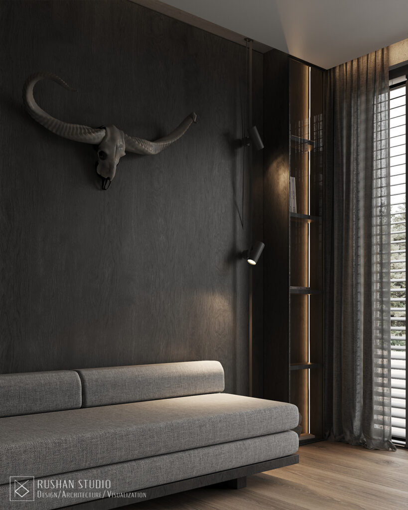 KUU residential project image with layered lighting, natural textures and modern comfort